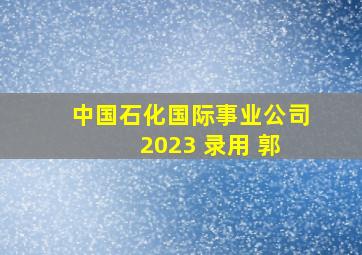 中国石化国际事业公司 2023 录用 郭